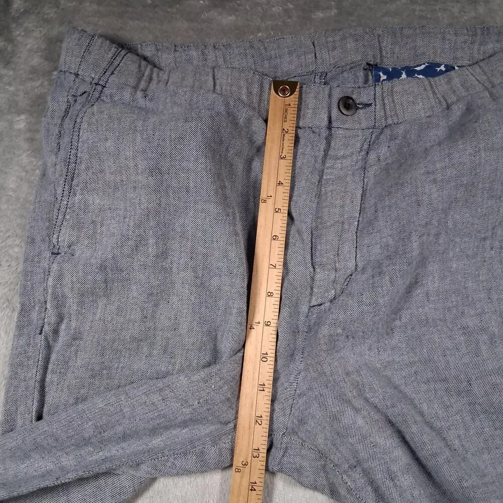 Tommy Bahama Pants Mens 38x32 Gray Relaxed Fit Linen Chambray Summer Casual
